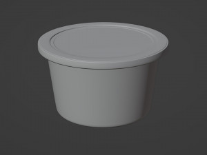 Sour Cream Yogurt French Onion Dip Container with Lid 8 oz Modelo 3D