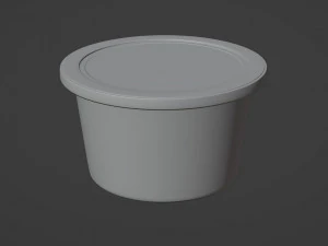 Sour Cream Yogurt French Onion Dip Container with Lid 8 oz 3D Model