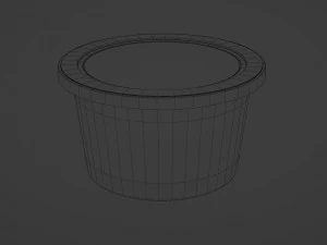 Sour Cream Yogurt French Onion Dip Container with Lid 8 oz 3D Model