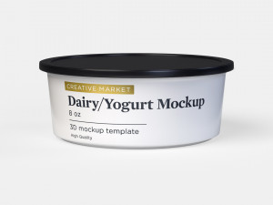 8 oz Yogurt Dairy Sour Cream French Onion Dip Plastic Container with Lid 3Dモデル