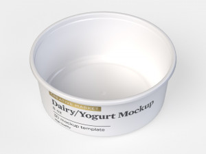 8 oz Yogurt Dairy Sour Cream French Onion Dip Plastic Container with Lid 3D Model
