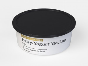 8 oz Yogurt Dairy Sour Cream French Onion Dip Plastic Container with Lid 3D Model