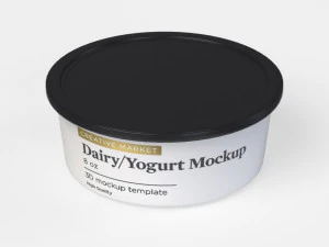 Recipiente de pl&aacute;stico con tapa para salsa de cebolla francesa, crema agria y yogur, 8 oz Modelo 3D