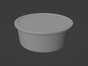 8 oz Yogurt Dairy Sour Cream French Onion Dip Plastic Container with Lid 3D Model