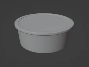 Recipiente de pl&aacute;stico con tapa para salsa de cebolla francesa, crema agria y yogur, 8 oz Modelo 3D