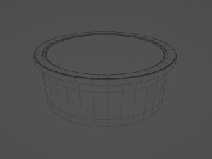 8 oz Yogurt Dairy Sour Cream French Onion Dip Plastic Container with Lid 3D Model