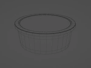 Recipiente de pl&aacute;stico con tapa para salsa de cebolla francesa, crema agria y yogur, 8 oz Modelo 3D
