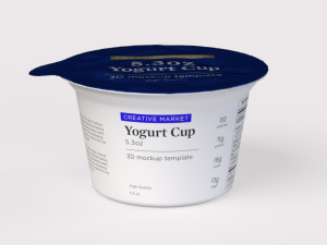 5oz - 150g Yogurt Dairy Container Cup with Foil Top Lid 3D Model