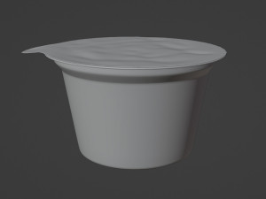 5oz - 150g Yogurt Dairy Container Cup with Foil Top Lid 3D Model