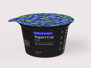 5oz - 150g Yogurt Dairy Container Cup with Foil Top Lid 3D Model