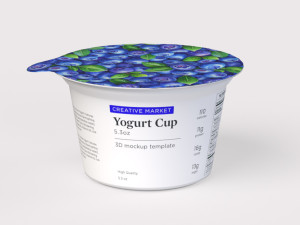 5oz - 150g Yogurt Dairy Container Cup with Foil Top Lid 3D Model