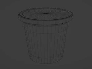 6oz Yogurt Dairy Container Cup with Foil and Plastic Lids 3D Model