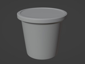 6oz Yogurt Dairy Container Cup with Foil and Plastic Lids 3D Model