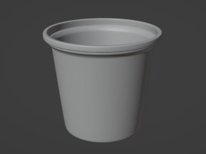 6oz Yogurt Dairy Container Cup with Foil and Plastic Lids 3D Model
