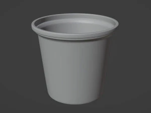 6oz Yogurt Dairy Container Cup with Foil and Plastic Lids 3D Model