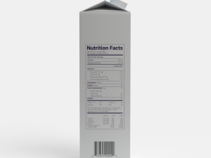 32oz Milk or Juice Carton with Fluted Screw Cap Lid 3D Model