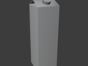 32oz Milk or Juice Carton with Fluted Screw Cap Lid 3D Model