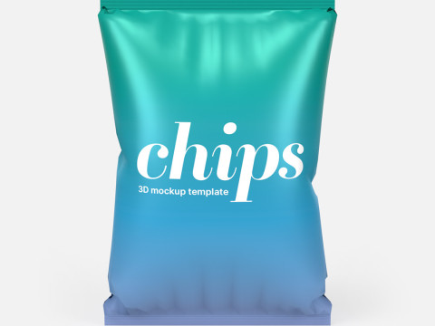 Potato Chips Food Snack Package Bag Modelo 3D