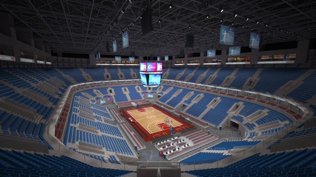 basketball arena - interior - low poly 3D Model .c4d .max .obj .3ds .fbx .stl .blend 