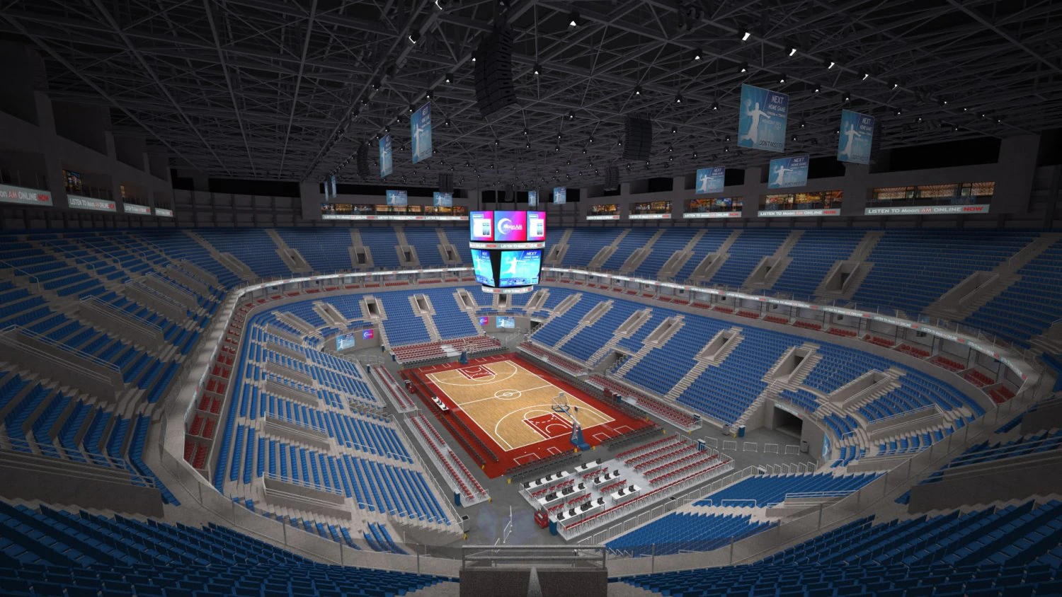 basketball arena - interior - low poly 3D Model .c4d .max .obj .3ds .fbx .stl .blend