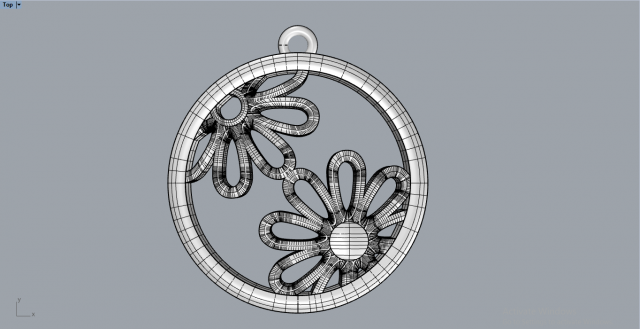FLOWER GOLD PENDANT 3D प्रिंट मॉडल .c4d .max .obj .3ds .fbx .stl .blend 