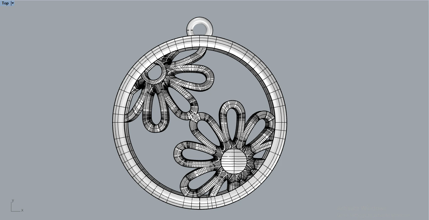 FLOWER GOLD PENDANT 3D Print Model .c4d .max .obj .3ds .fbx .stl .blend 