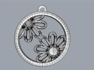 FLOWER GOLD PENDANT 3D Print Model