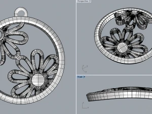 FLOWER GOLD PENDANT 3D Print Model