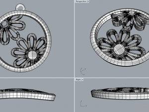 FLOWER GOLD PENDANT 3D प्रिंट मॉडल