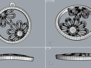 FLOWER GOLD PENDANT 3D Print Model