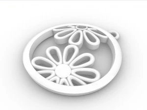 FLOWER GOLD PENDANT 3D Print Model