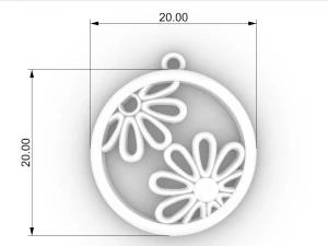 FLOWER GOLD PENDANT 3D Print Model