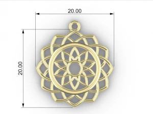 SARA GOLD PENDANT 3D Print Model