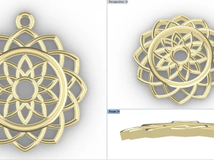SARA GOLD PENDANT 3D Print Model