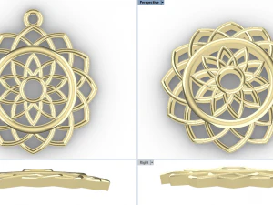 SARA GOLD PENDANT 3D Print Model