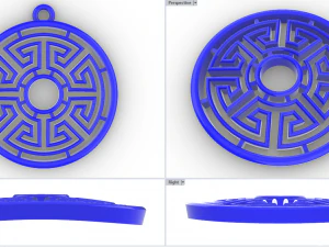 SUTHIKA GOLD PENDANT 3D Print Model