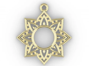 अच्युत गोल्ड पेंडेंट 3D प्रिंट मॉडल