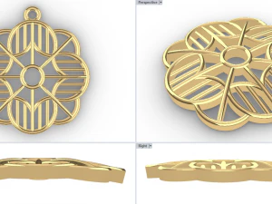 ADHRIT GOLD PENDANT 3D Print Model