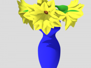 fantasy yellow flowers Modelo 3D