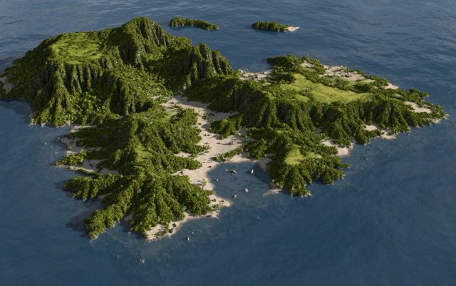 green island in blender 3D 모델 .c4d .max .obj .3ds .fbx .stl .blend 