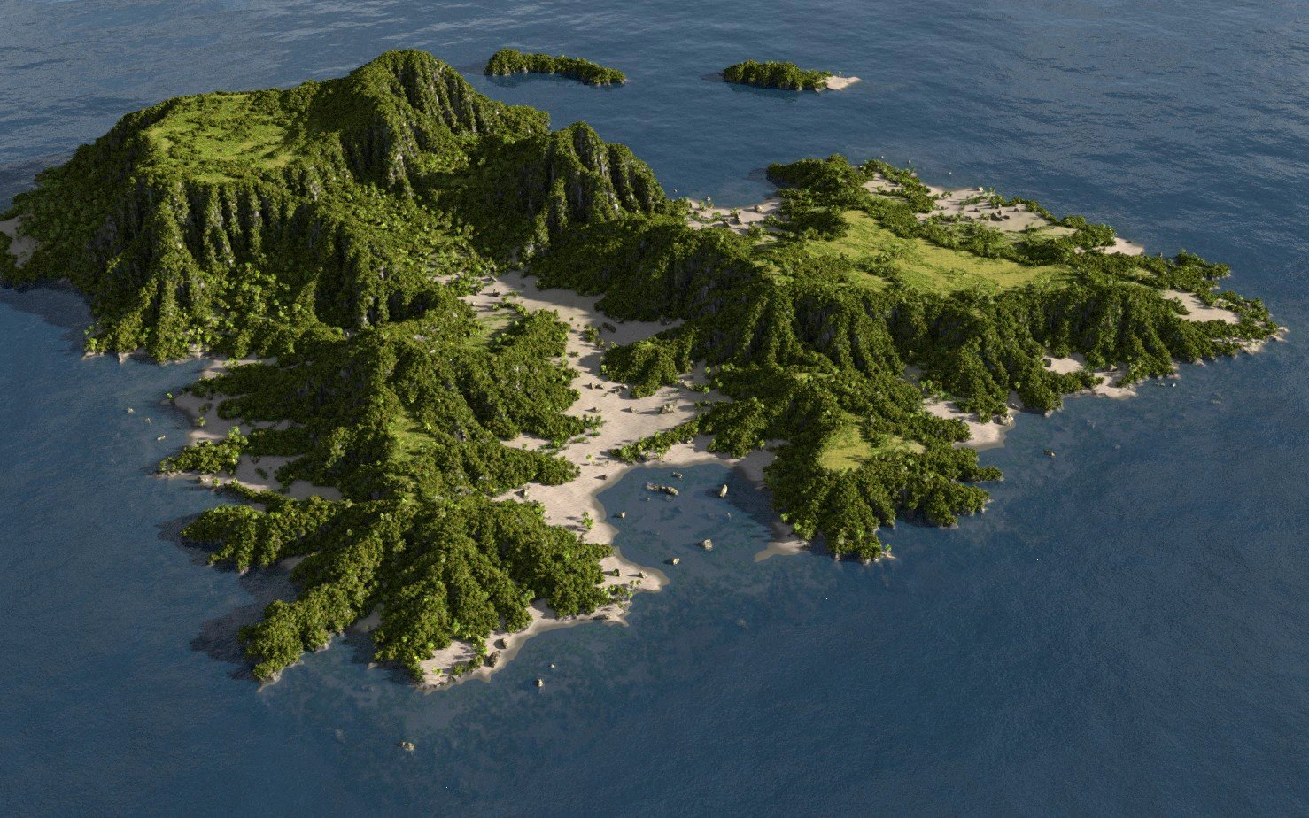 green island in blender 3D Model .c4d .max .obj .3ds .fbx .stl .blend 