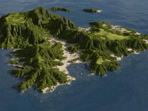 île verte dans un mixeur Modèle 3D