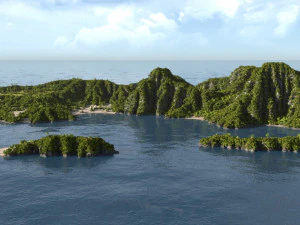 green island in blender 3D Model