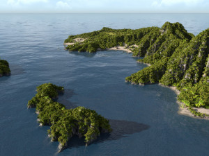 green island in blender 3D 모델