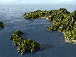 green island in blender 3D Model