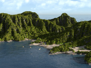 green island in blender 3D 모델
