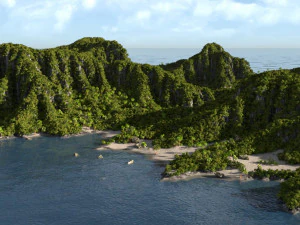 green island in blender 3D Model