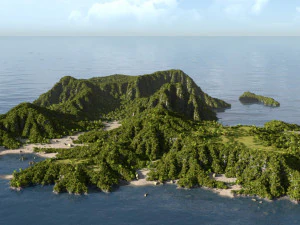 green island in blender 3D Model
