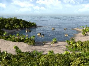 green island in blender 3D 모델