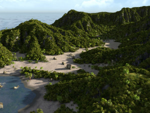 green island in blender 3D 모델